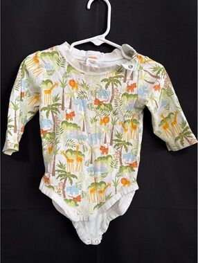 Gymboree Baby Long‎ Sleeve Onesie with Jungle Animal Print 6-12 Months